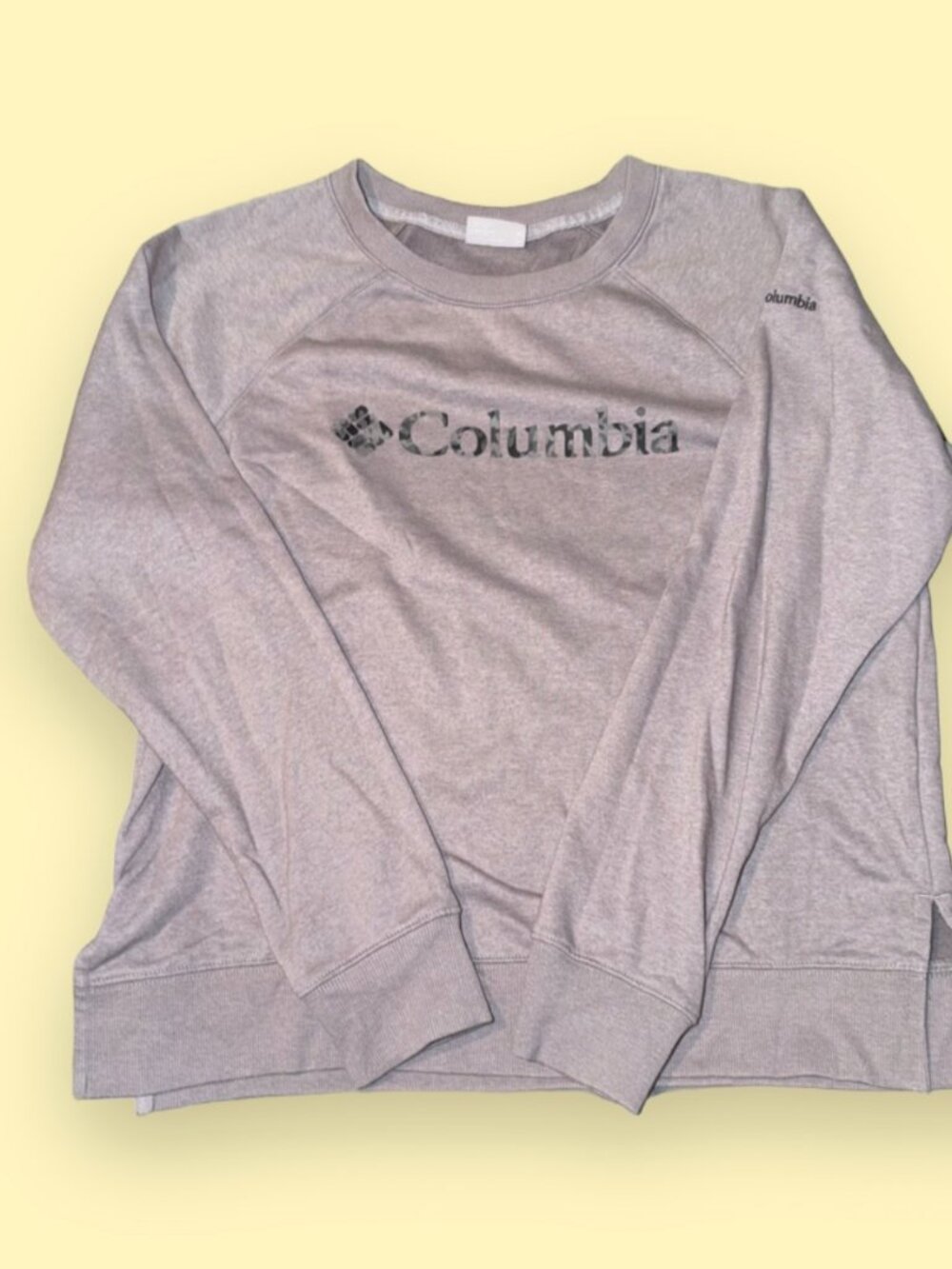 Columbia Women’s Gray Logo Crew Neck Pullover Sweatshirt Raglan M